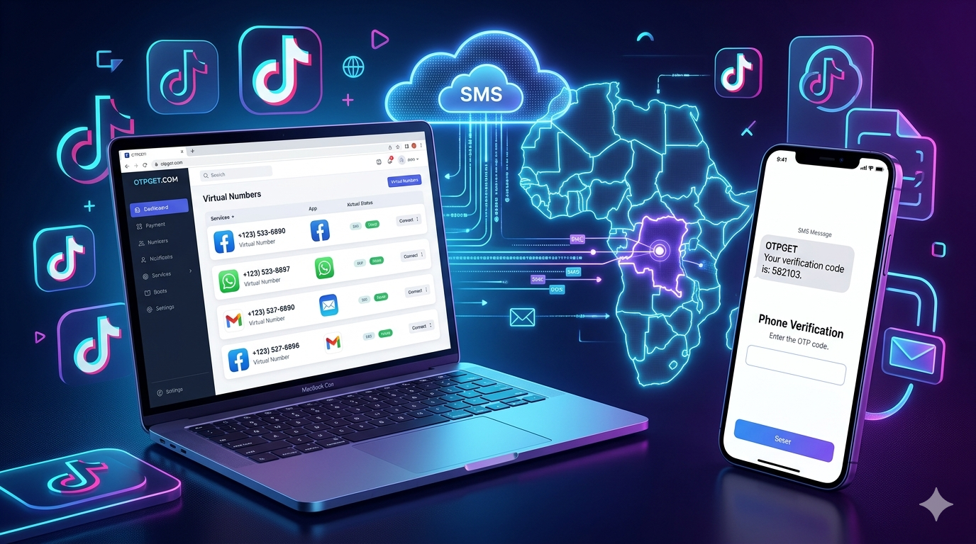 How to Get TikTok & Douyin DR Congo Number with OTPGET OTP SMS