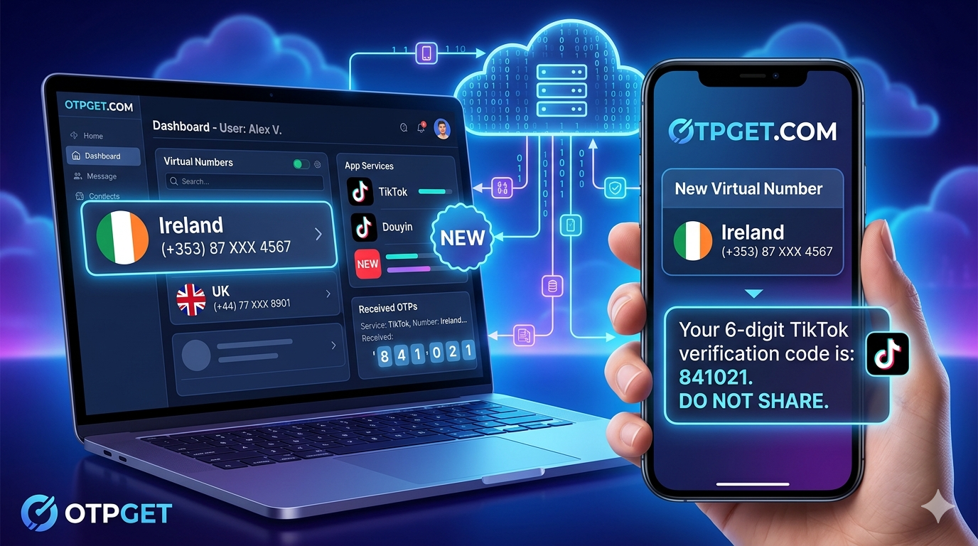 How to Get TikTok & Douyin Ireland Number Using OTPGET Service